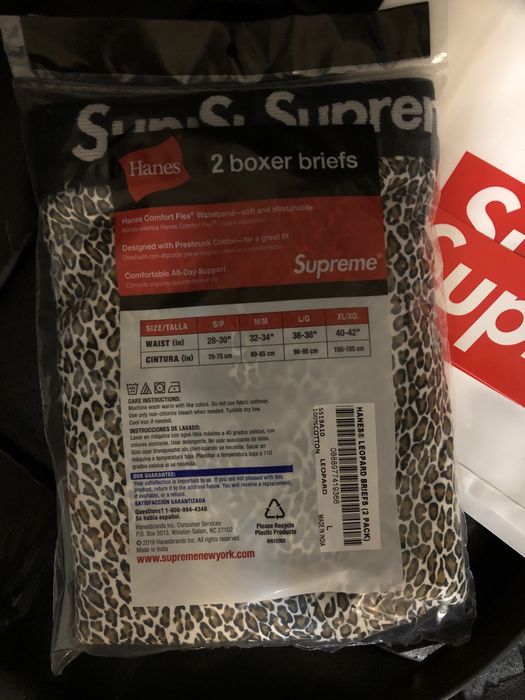 Supreme Hanes Leopard Boxer Briefs (2 Pack) Leopard Men's - SS19 - US