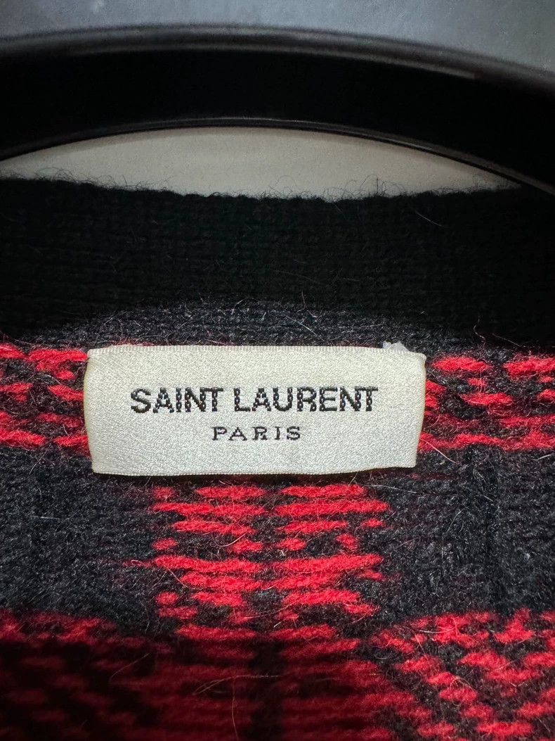 Saint Laurent Paris Saint Laurent Black Red Plaid Cardigan Sweater - dmc Size US M / EU 48-50 / 2 - 3 Thumbnail
