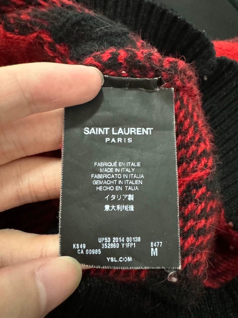 Saint Laurent Paris Saint Laurent Black Red Plaid Cardigan Sweater - dmc Size US M / EU 48-50 / 2 - 5 Thumbnail