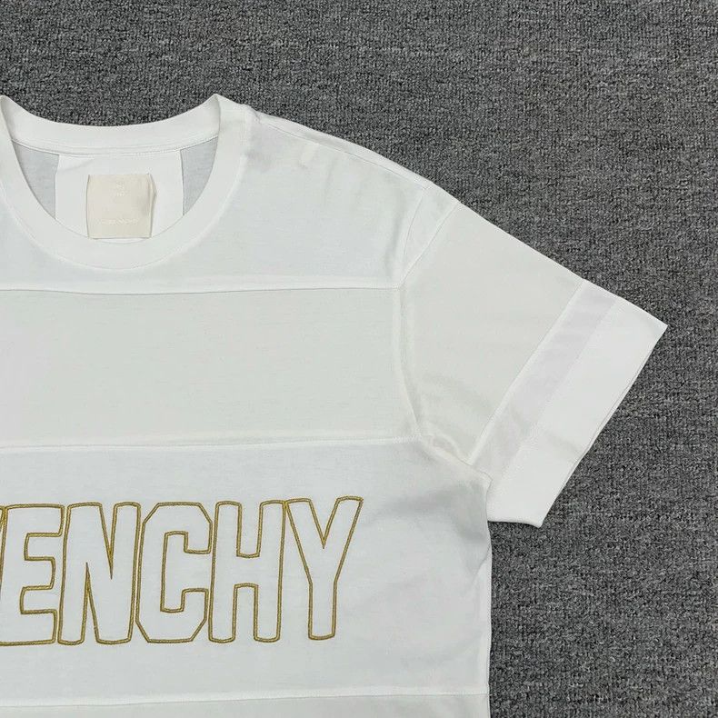 Givenchy Givenchy Gold Embroidered White Short Sleeve Tee - dmc Size US M / EU 48-50 / 2 - 5 Thumbnail