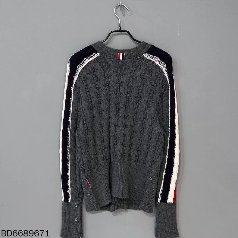 Thom Browne Thom Browne Striped Merino Wool Cardigan - dmc Size US M / EU 48-50 / 2 - 3 Thumbnail