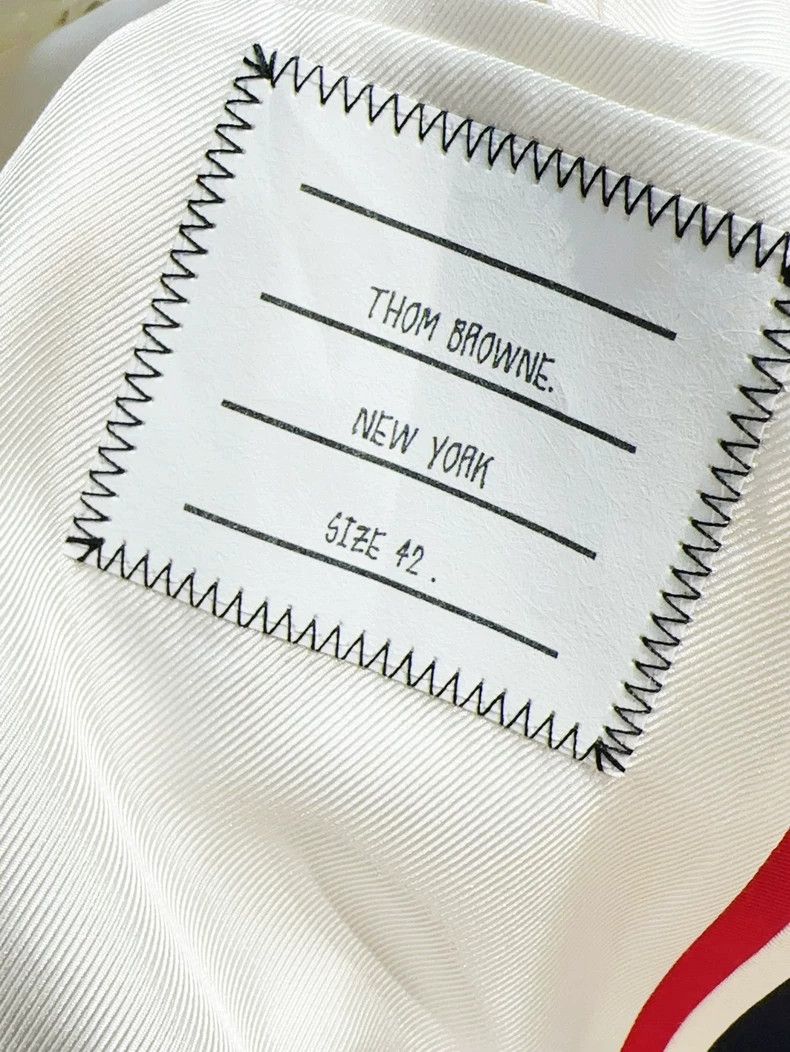 Thom Browne Thom Browne White Tweed Long Sleeve Coat - dmc Size US L / EU 52-54 / 3 - 7 Thumbnail