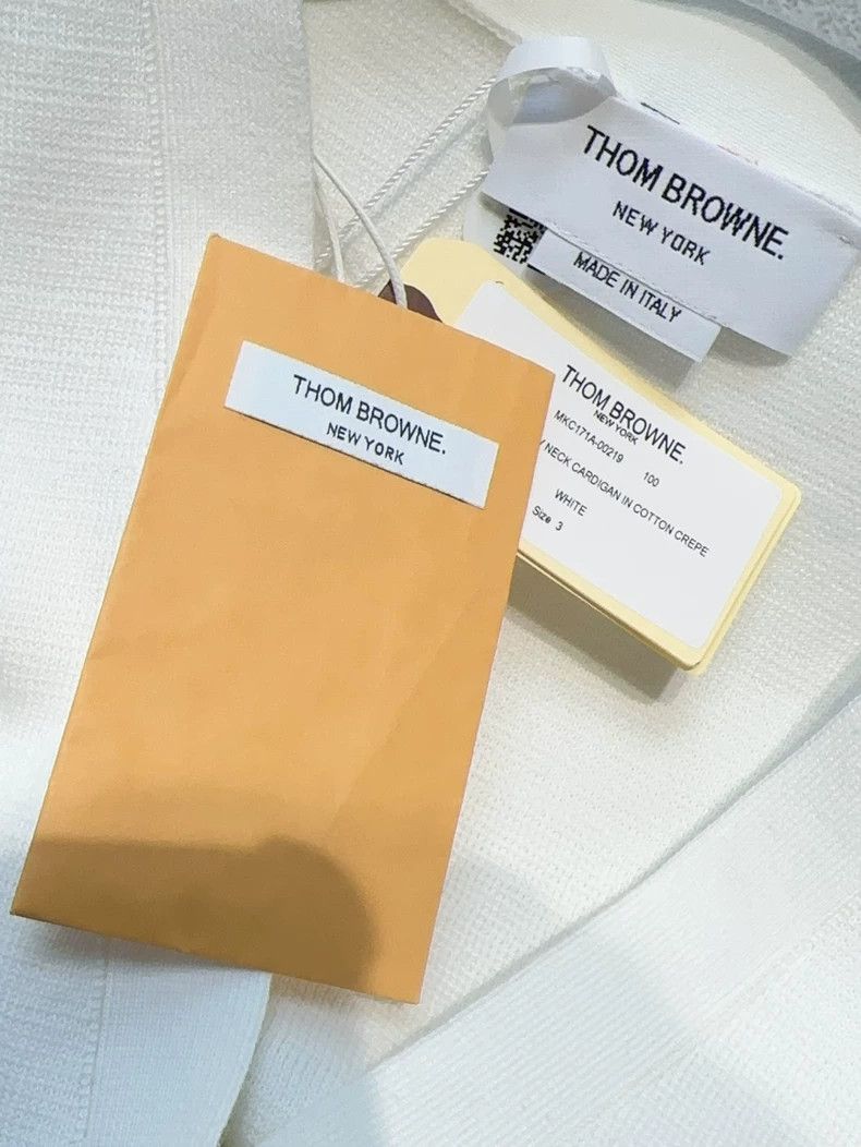 Thom Browne Thom Browne White 4-Bar Cardigan Coat - dmc Size US M / EU 48-50 / 2 - 4 Thumbnail