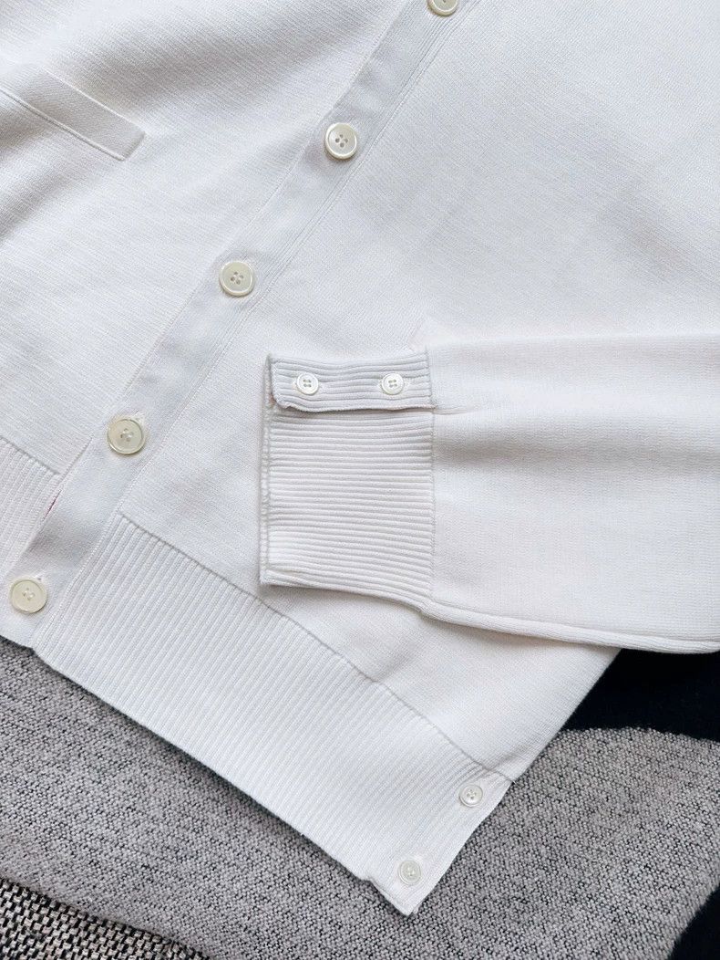 Thom Browne ThomBrowne White Striped Cardigan Sweater - dmc Size US M / EU 48-50 / 2 - 4 Thumbnail