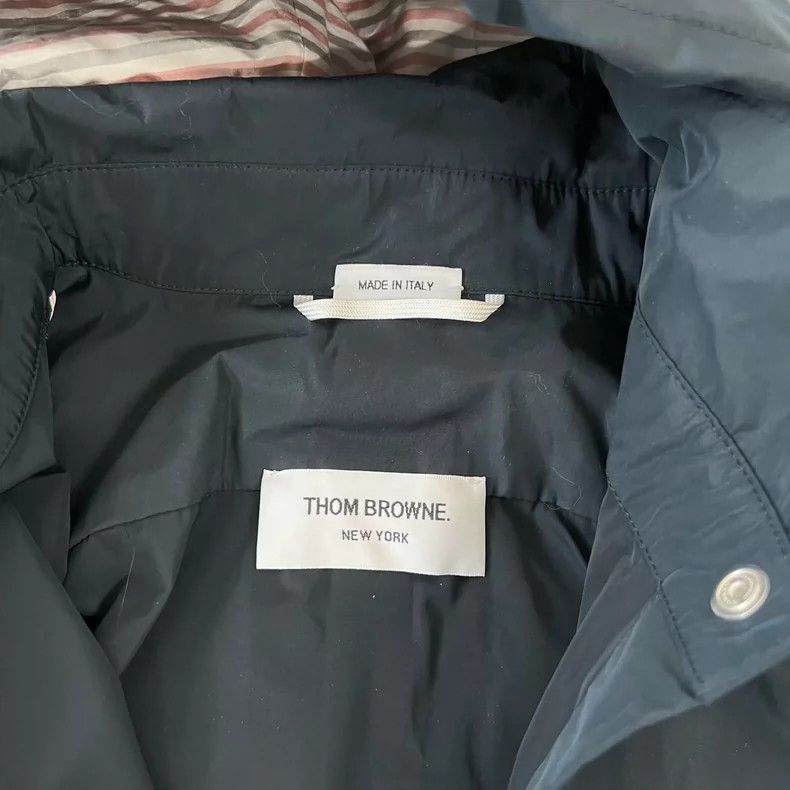 Thom Browne Thom Browne TB Striped Hooded Trench Coat - dmc Size US L / EU 52-54 / 3 - 6 Thumbnail
