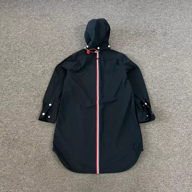 Thom Browne Thom Browne TB Striped Hooded Trench Coat - dmc Size US L / EU 52-54 / 3 - 2 Thumbnail