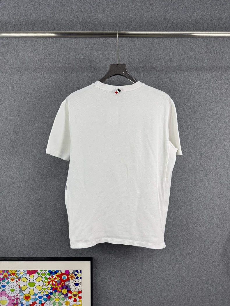 Thom Browne THOM BROWNE White Waffle Short Sleeve Tee - dmc Size US M / EU 48-50 / 2 - 2 Thumbnail