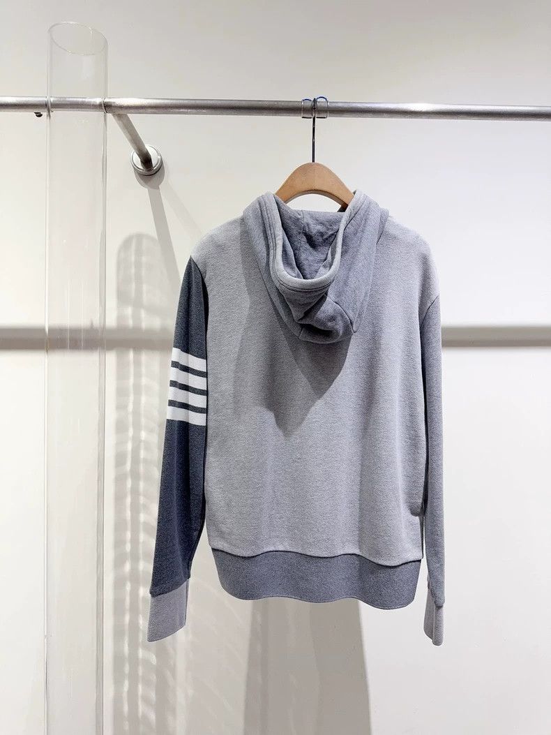 Thom Browne Thom Browne Gray Striped Hoodie - dmc Size US M / EU 48-50 / 2 - 2 Thumbnail