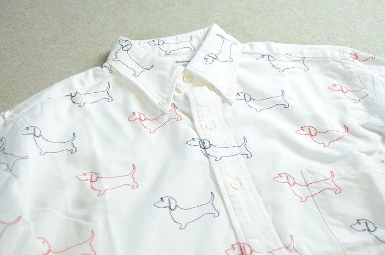 Thom Browne Thom Browne Dachshund Embroidery Oxford Shirt - dmc Size US M / EU 48-50 / 2 - 2 Thumbnail