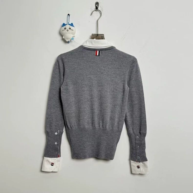 Thom Browne Thom Browne Gray Wool Cardigan - dmc Size US M / EU 48-50 / 2 - 3 Thumbnail