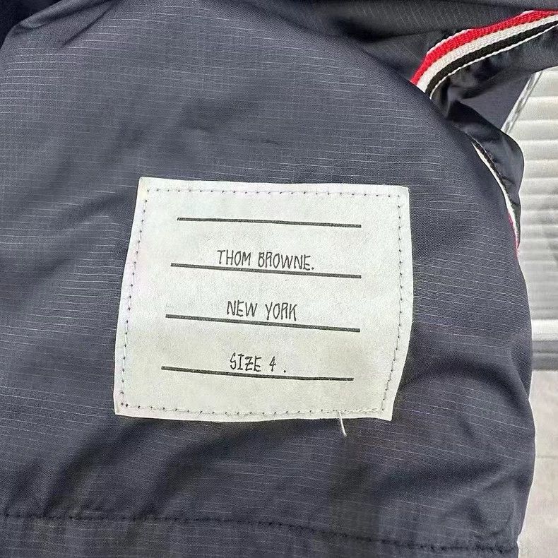 Thom Browne Thom Browne navy blue side stripe parka coat - dmc Size US L / EU 52-54 / 3 - 5 Thumbnail