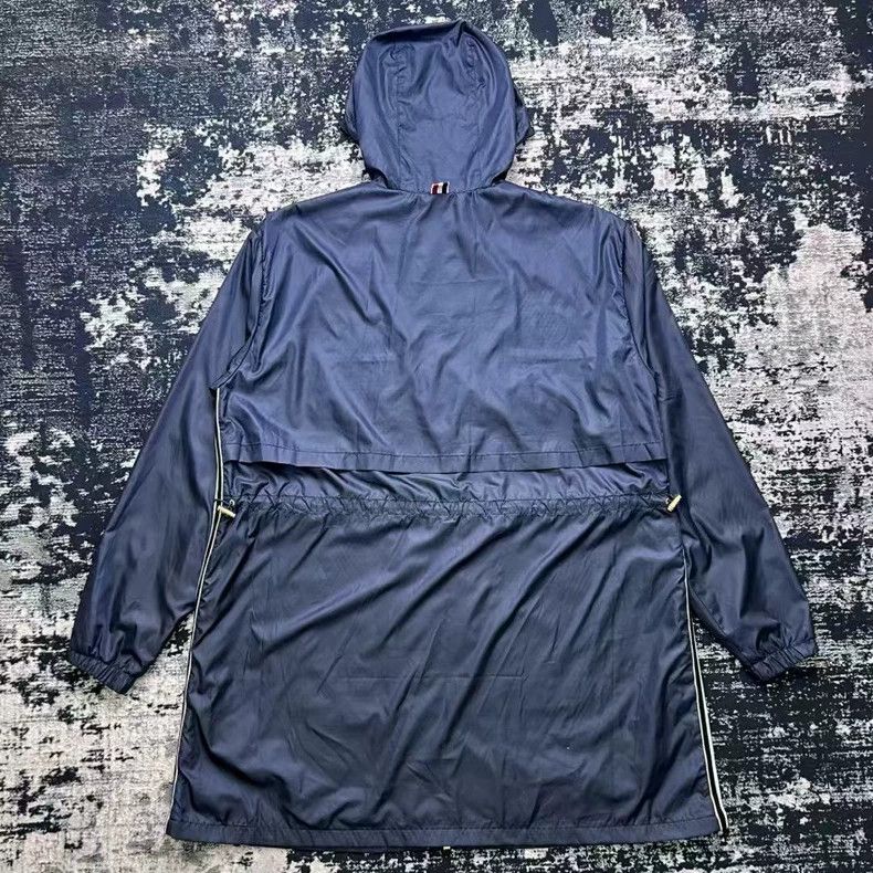 Thom Browne Thom Browne navy blue side stripe parka coat - dmc Size US L / EU 52-54 / 3 - 2 Thumbnail