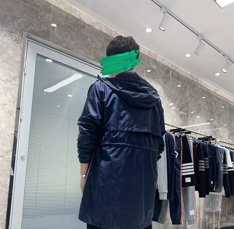 Thom Browne Thom Browne navy blue side stripe parka coat - dmc Size US L / EU 52-54 / 3 - 7 Thumbnail