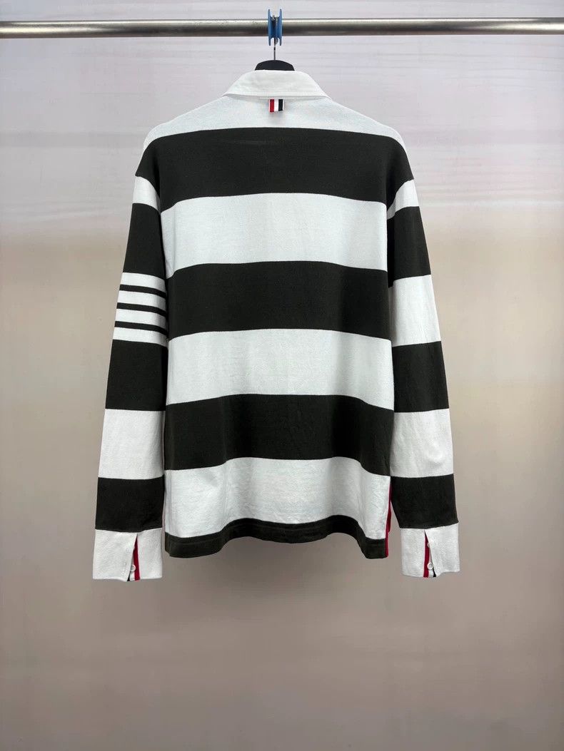 Thom Browne Thom Browne Striped Long Sleeve Polo - dmc Size US M / EU 48-50 / 2 - 2 Thumbnail
