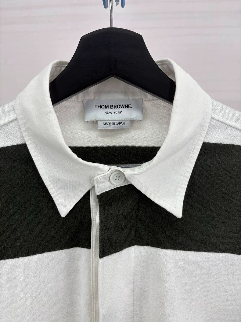 Thom Browne Thom Browne Striped Long Sleeve Polo - dmc Size US M / EU 48-50 / 2 - 3 Thumbnail