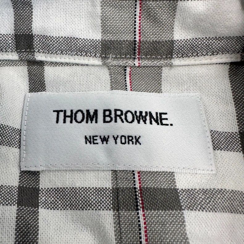Thom Browne Thom Browne Gray Plaid Long Sleeve Shirt - dmc Size US XS / EU 42 / 0 - 3 Thumbnail