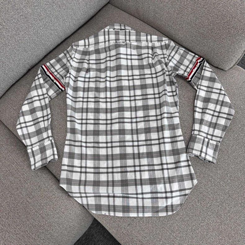 Thom Browne Thom Browne Gray Plaid Long Sleeve Shirt - dmc Size US XS / EU 42 / 0 - 2 Thumbnail
