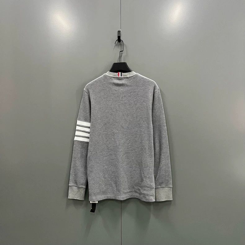 Thom Browne Thom Browne Classic Stripe Waffle Sweatshirt - dmc Size US S / EU 44-46 / 1 - 2 Thumbnail
