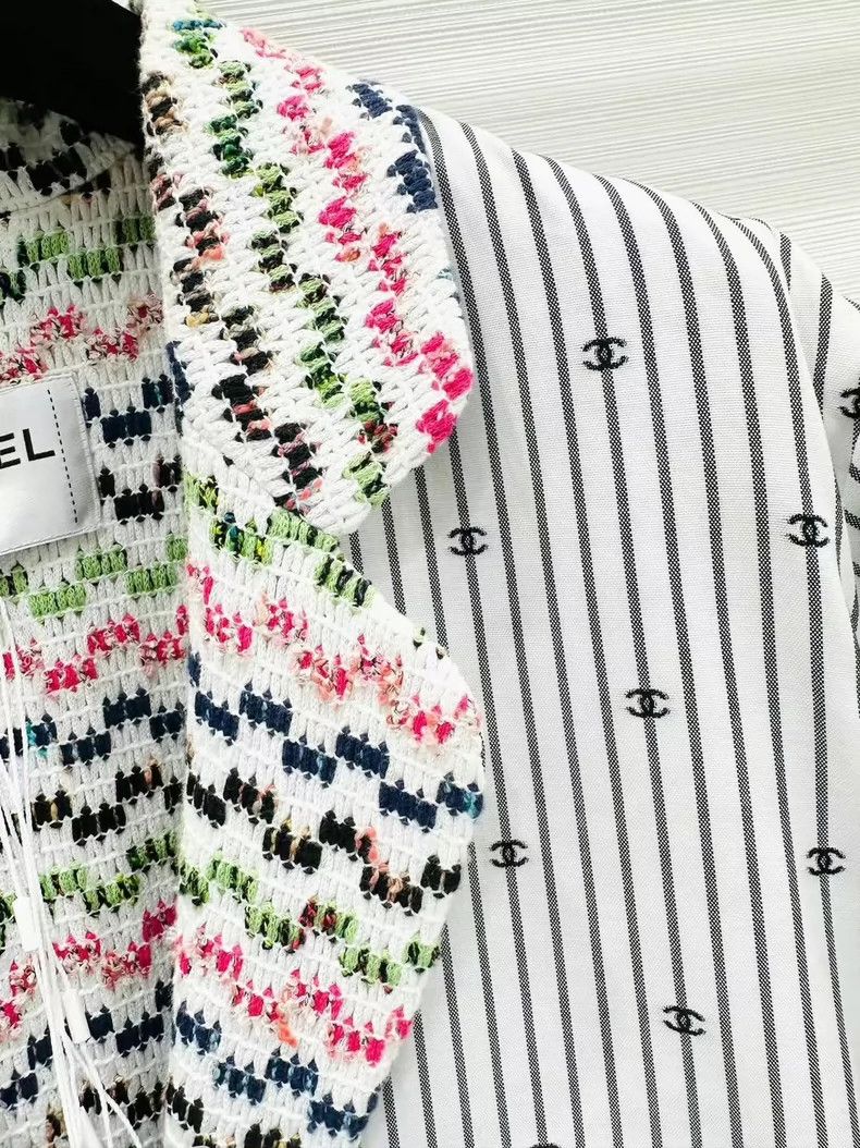 Chanel Chanel Logo Knit Collar Short Sleeve Jacket - dmc Size US M / EU 48-50 / 2 - 3 Thumbnail