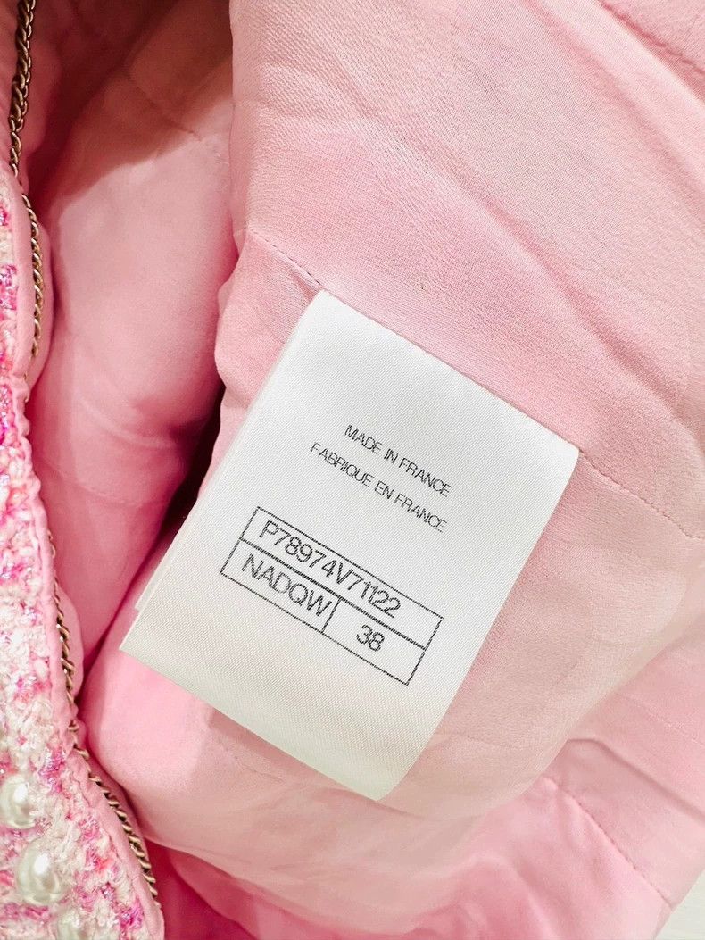 Chanel Chanel Pink Tweed Pearl Trim Jacket - dmc Size US M / EU 48-50 / 2 - 5 Thumbnail