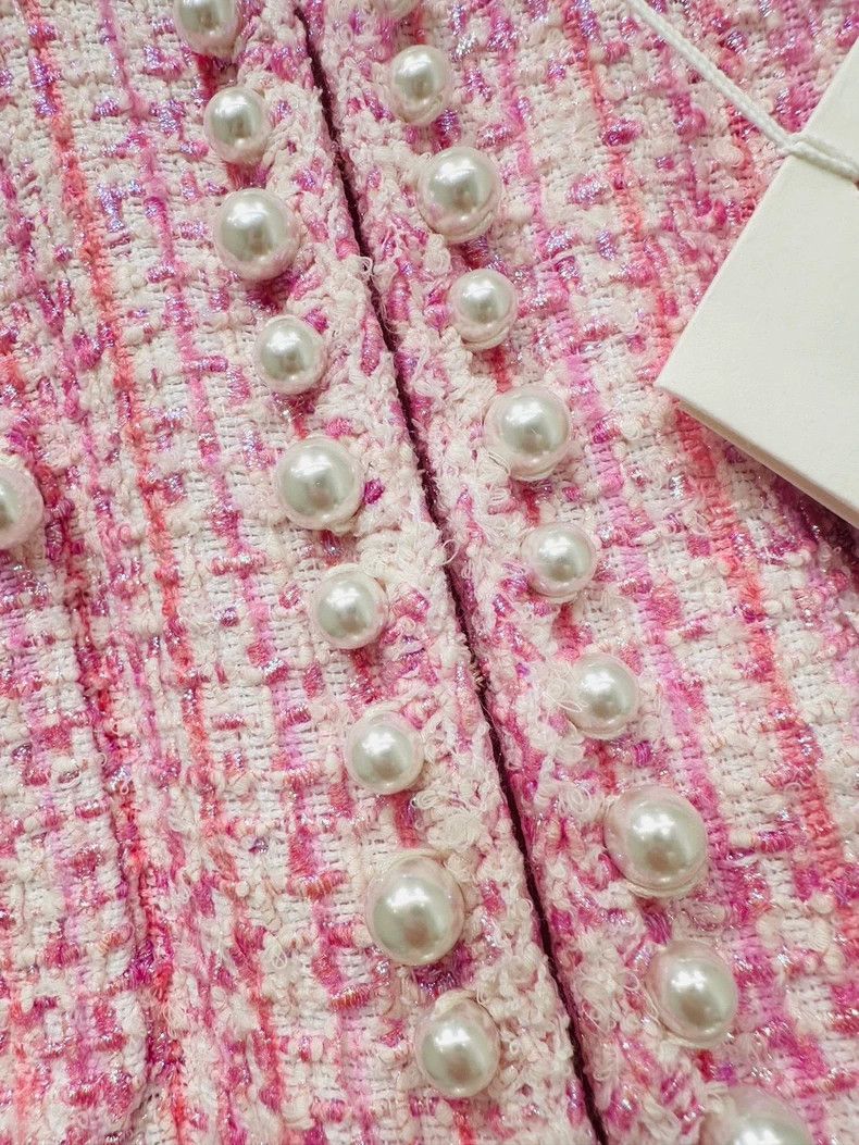 Chanel Chanel Pink Tweed Pearl Trim Jacket - dmc Size US M / EU 48-50 / 2 - 4 Thumbnail