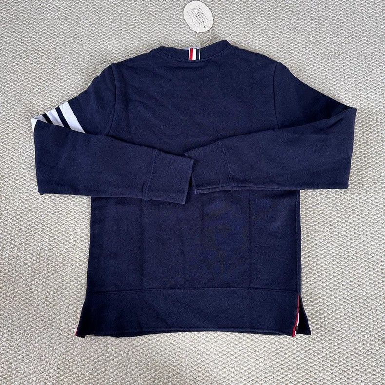 Thom Browne Thom Browne Classic 4-Stripe Sweatshirt - dmc Size US M / EU 48-50 / 2 - 2 Thumbnail
