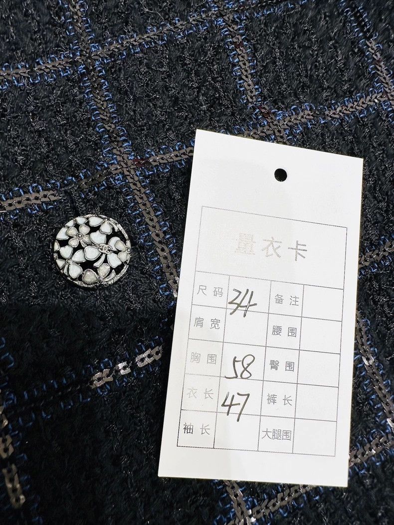 Chanel Chanel 24S Blue Wool Tweed Navy Collar Coat - dmc Size US M / EU 48-50 / 2 - 7 Thumbnail