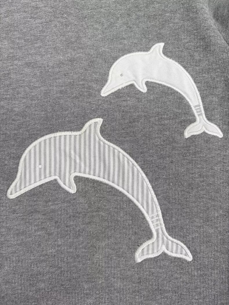 Thom Browne Thom Browne Dolphin Embroidered Gray Sweatshirt - dmc Size US M / EU 48-50 / 2 - 5 Thumbnail