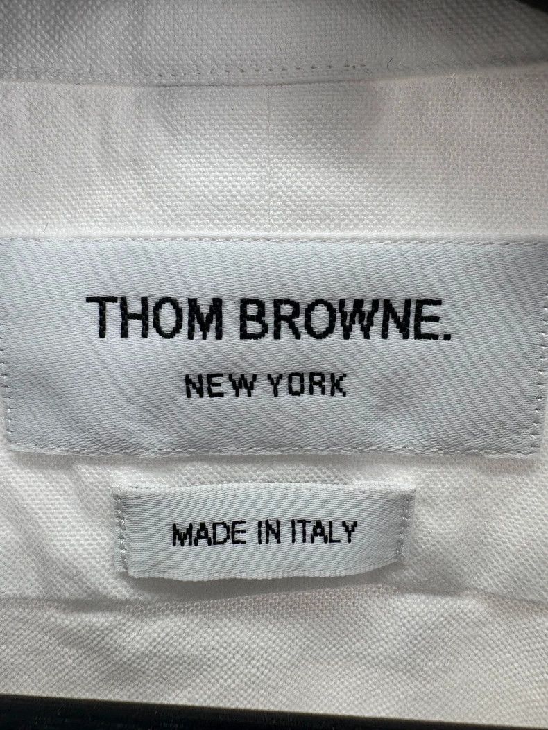 Thom Browne Thom Browne White Oxford Shirt with Logo - dmc Size US XL / EU 56 / 4 - 5 Thumbnail