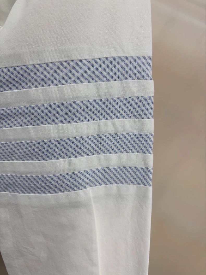 Thom Browne Thom Browne Blue Stripe White Shirt - dmc Size US M / EU 48-50 / 2 - 4 Thumbnail