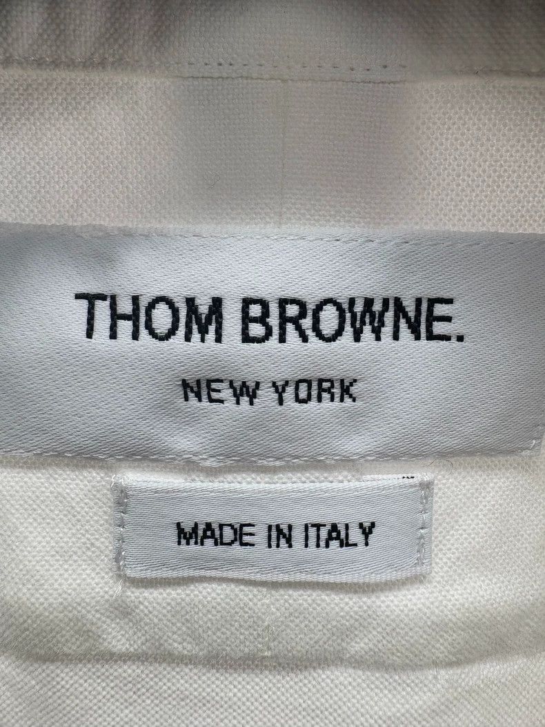 Thom Browne Thom Browne Blue Stripe White Shirt - dmc Size US M / EU 48-50 / 2 - 6 Thumbnail