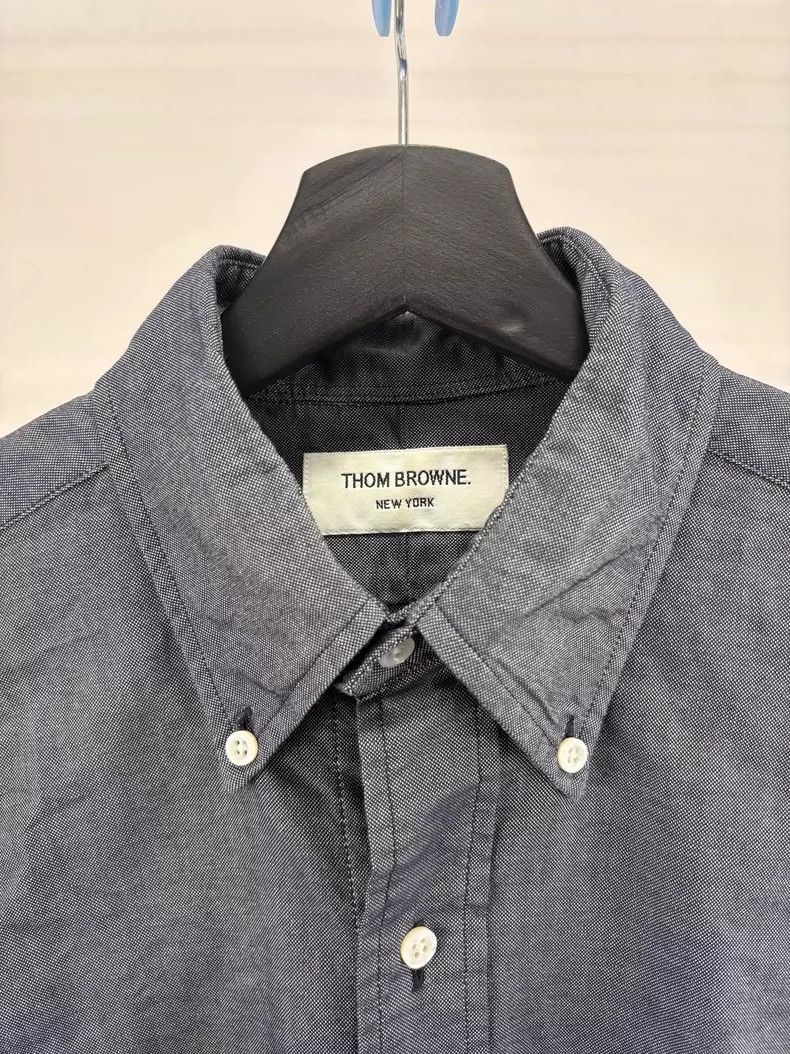 Thom Browne Thom Browne 4-Stripe Dark Gray Shirt - dmc Size US M / EU 48-50 / 2 - 5 Thumbnail