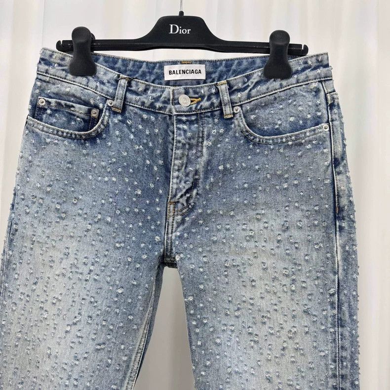 Balenciaga Balenciaga Distressed Washed Denim Jeans - dmc Size US 28 / EU 44 - 3 Thumbnail