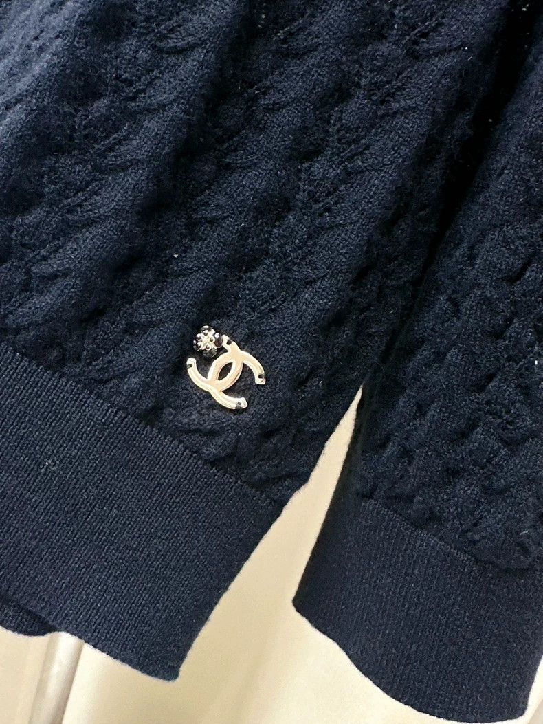 Chanel Chanel Black Knit Long Sleeve Top - dmc Size US M / EU 48-50 / 2 - 3 Thumbnail
