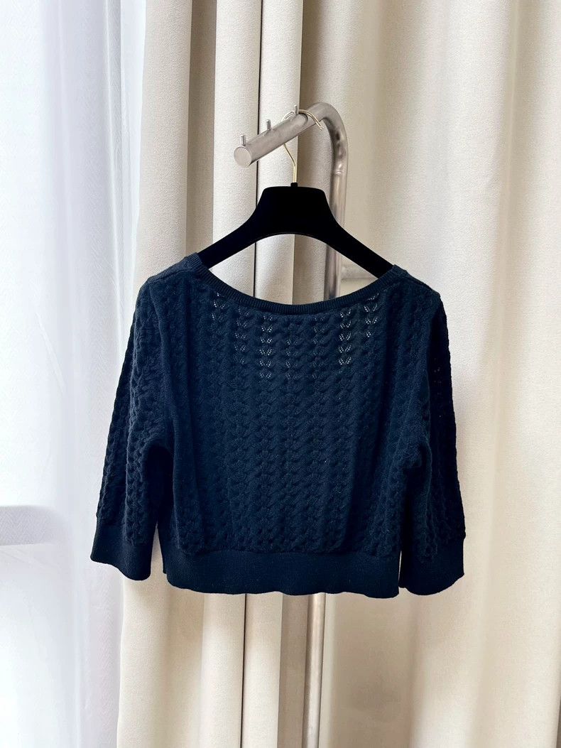 Chanel Chanel Black Knit Long Sleeve Top - dmc Size US M / EU 48-50 / 2 - 5 Thumbnail