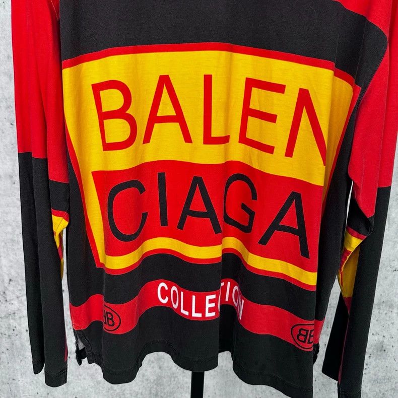 Balenciaga Balenciaga Colorblock Logo Long Sleeve Polo - dmc Size US M / EU 48-50 / 2 - 3 Thumbnail