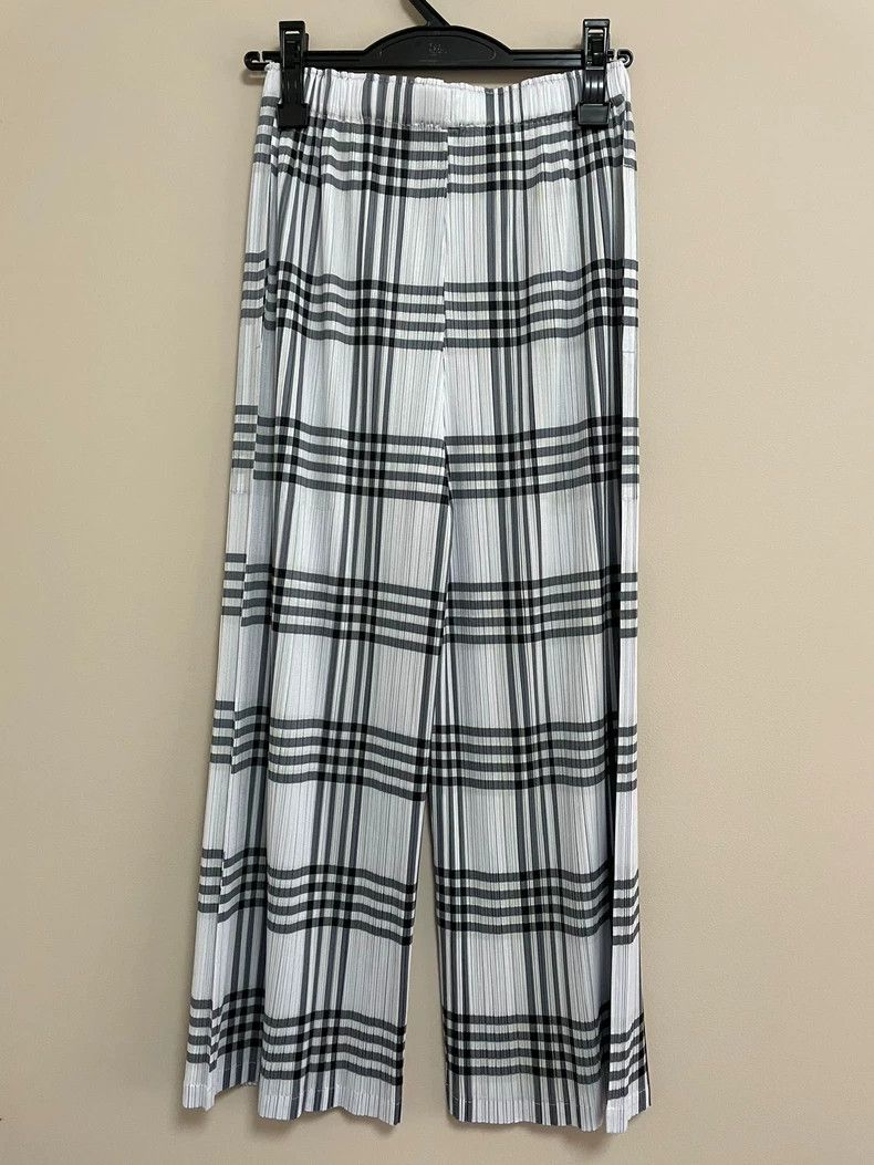 Issey Miyake Issey Miyake PP JF544 Plaid Wide-Leg Pants - dmc Size US 30 / EU 46 - 3 Thumbnail