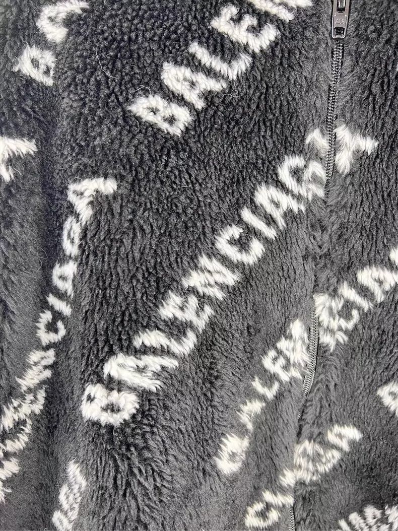 Balenciaga Balenciaga Logo Print Fleece Jacket - dmc Size US XS / EU 42 / 0 - 3 Thumbnail