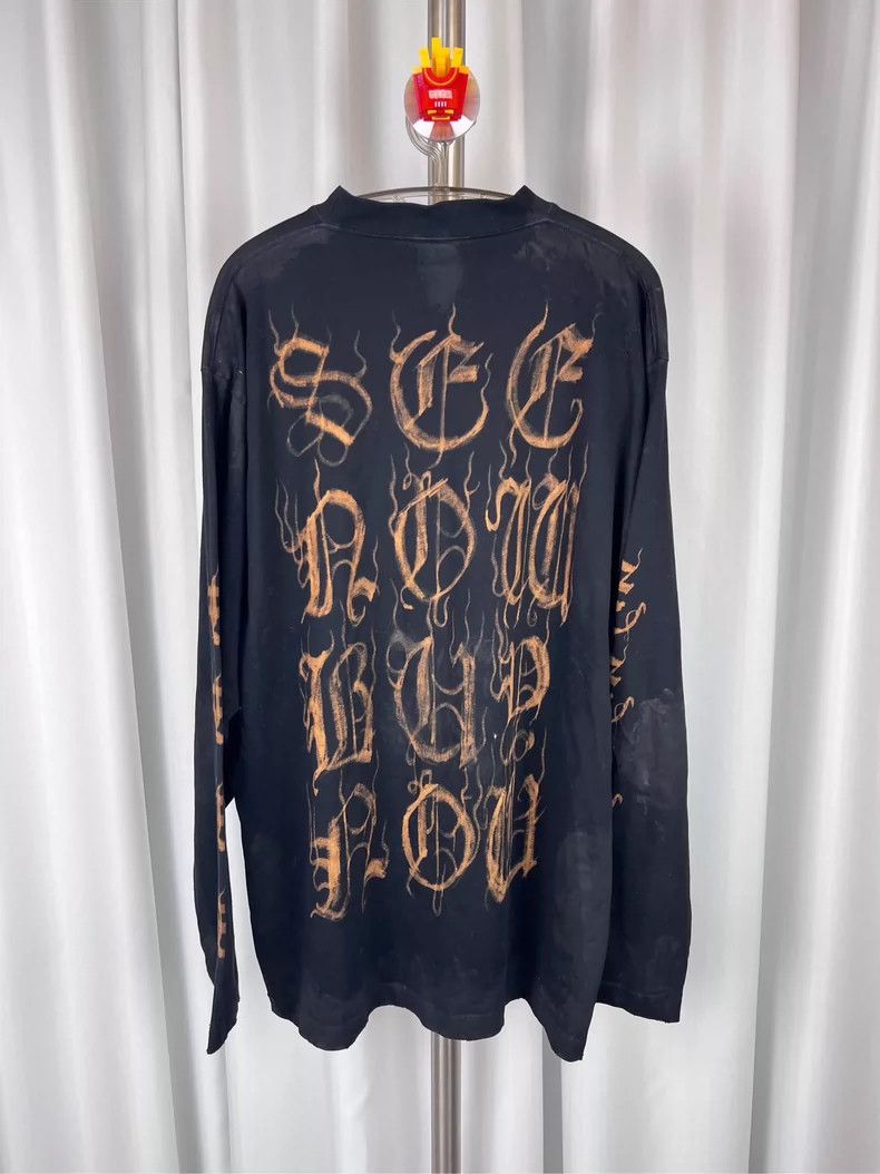 Balenciaga Balenciaga 23AW Distressed Long Sleeve Shirt - dmc Size US M / EU 48-50 / 2 - 3 Thumbnail