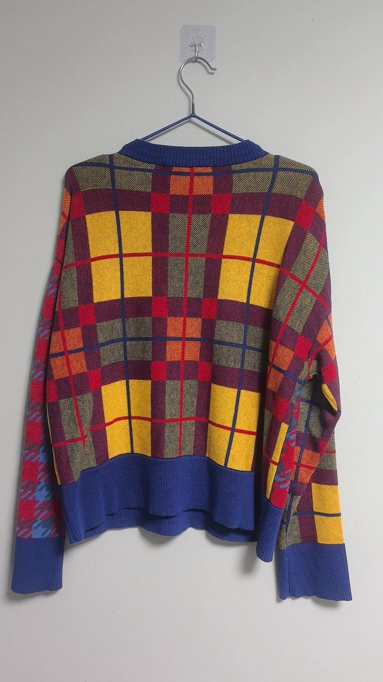 Vivienne Westwood Vivienne Westwood V-Neck Plaid Knit Sweater - dmc Size US M / EU 48-50 / 2 - 2 Thumbnail