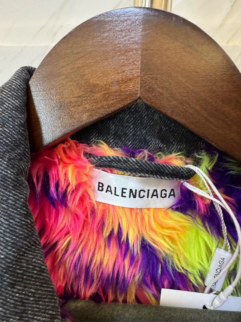 Balenciaga Denim Jacket with Fur Lining - dmc