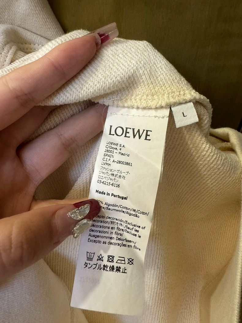 Loewe Loewe Fringe Embroidery Beige Sweatshirt - dmc Size US L / EU 52-54 / 3 - 4 Thumbnail