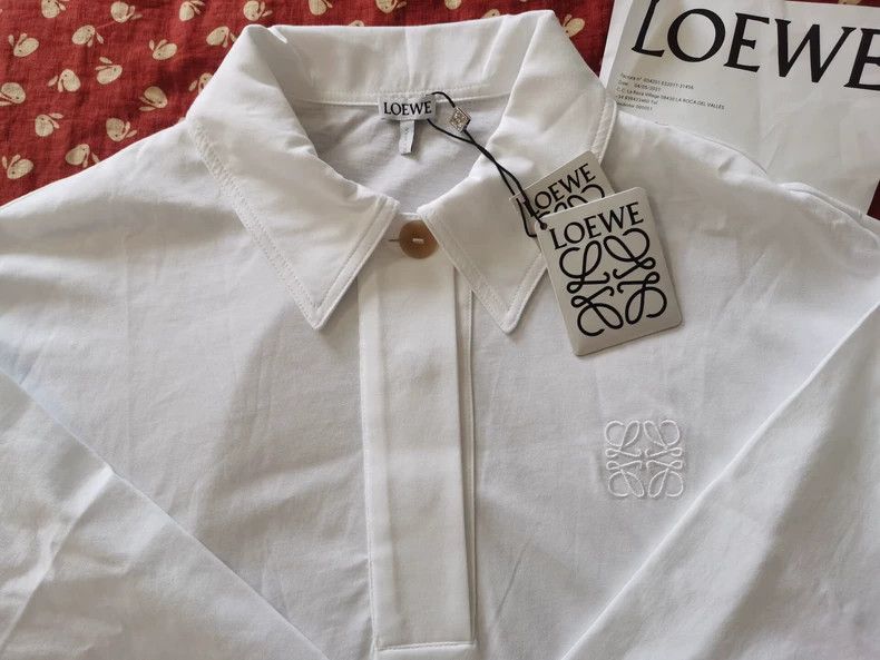 Loewe LOEWE Retro Embroidered Logo Collared Short-Sleeve Shirt - dmc Size US L / EU 52-54 / 3 - 3 Thumbnail