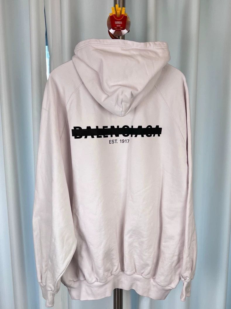 Balenciaga Balenciaga White Logo Oversized Hoodie - dmc Size US S / EU 44-46 / 1 - 2 Thumbnail