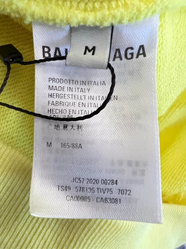 Balenciaga Balenciaga Crew Print Yellow Hoodie - dmc Size US M / EU 48-50 / 2 - 5 Thumbnail