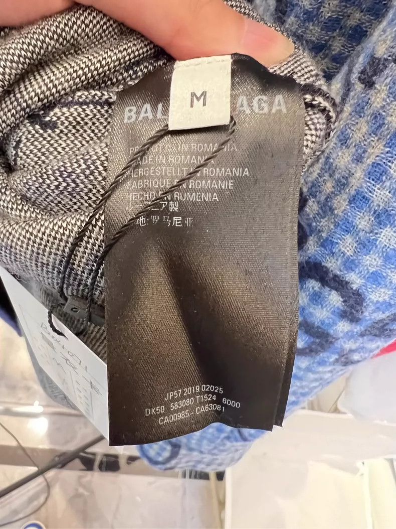 Balenciaga Balenciaga Blue-Purple Logo Wool Sweater - dmc Size US M / EU 48-50 / 2 - 4 Thumbnail