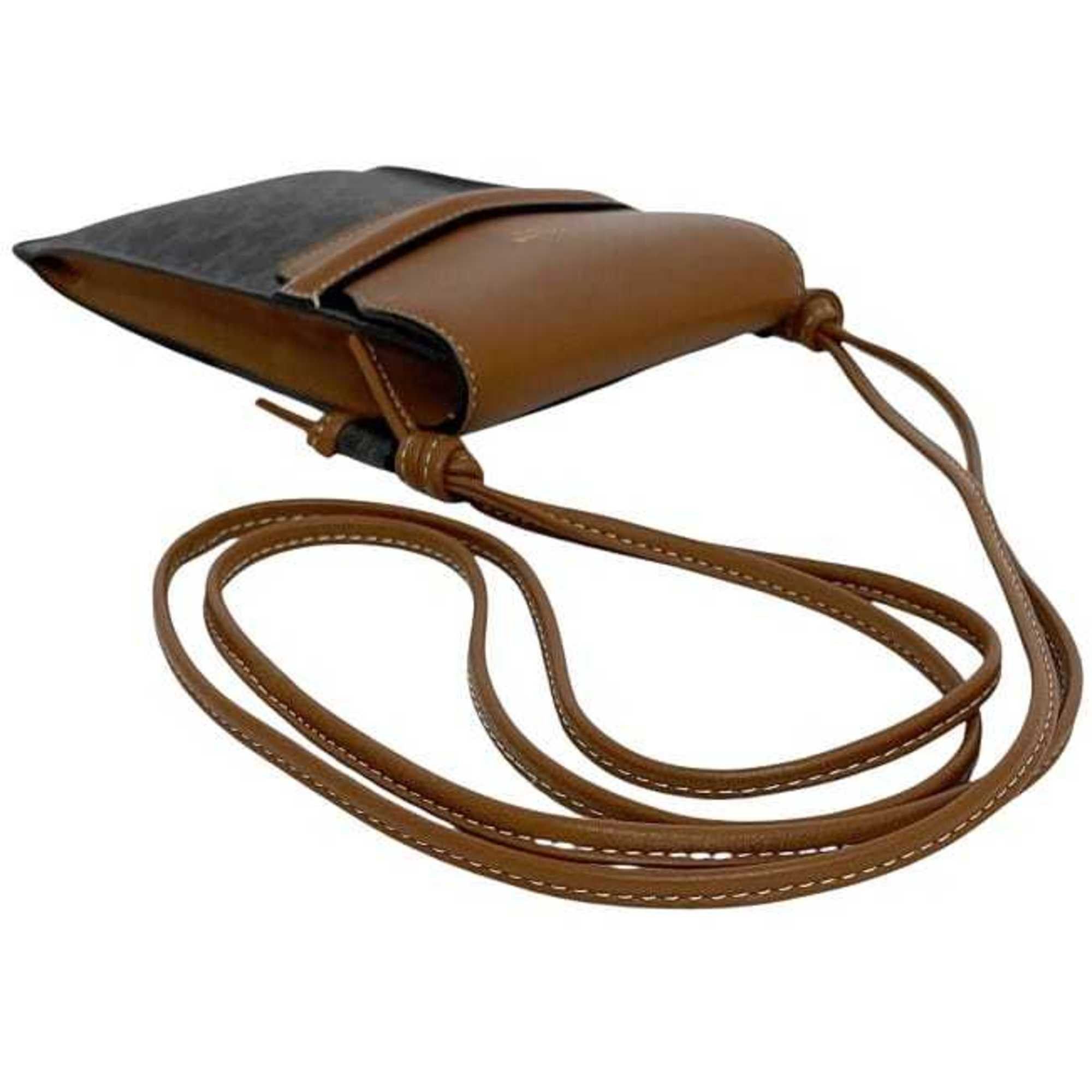 Celine Celine Phone Shoulder Bag f-23939 Black Brown Triomphe 10G332CQD Pochette PVC Leather S-AN-4281 CELINE Crossbody Smartphone Case Size ONE SIZE - 9 Thumbnail