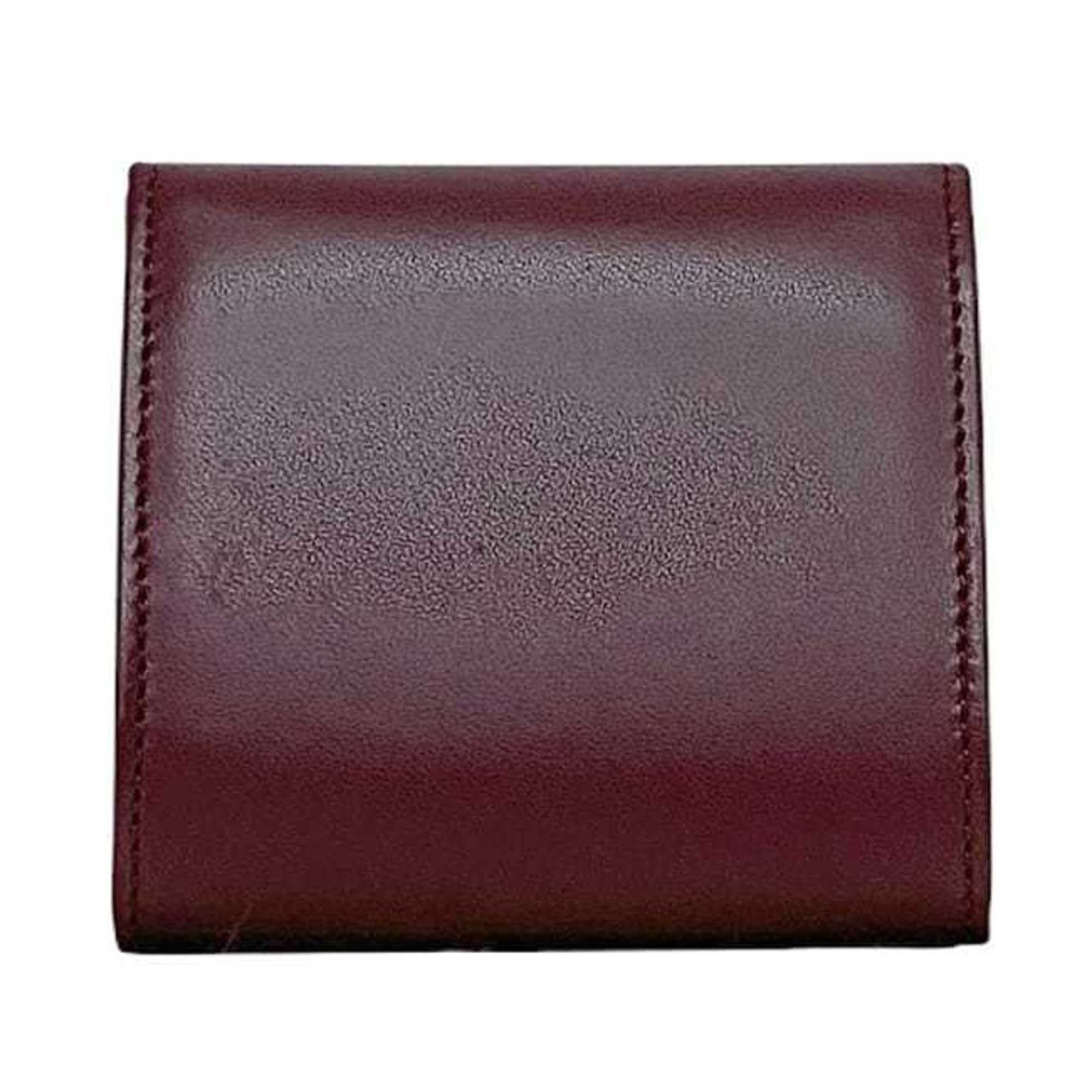 Cartier Cartier coin case ec-23732 Bordeaux Must purse leather Mini men's and women's compact wine red matte wallet Size ONE SIZE - 3 Thumbnail