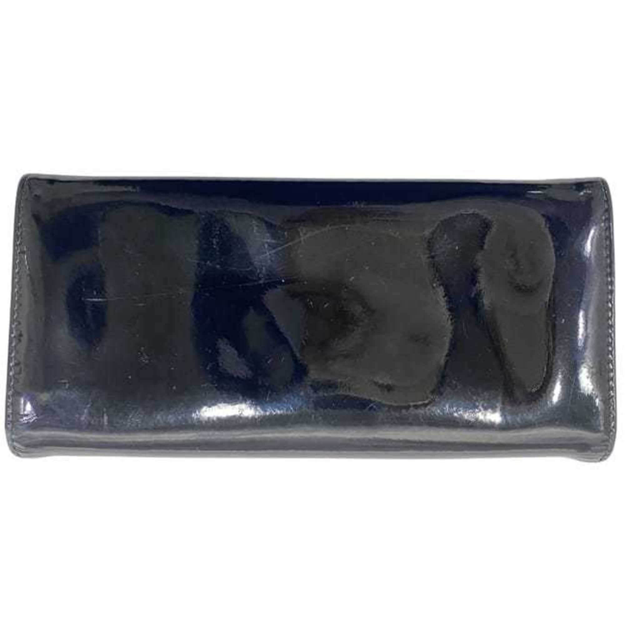 Miu Miu Miu Bifold Long Wallet ec-23768 Black Patent Leather