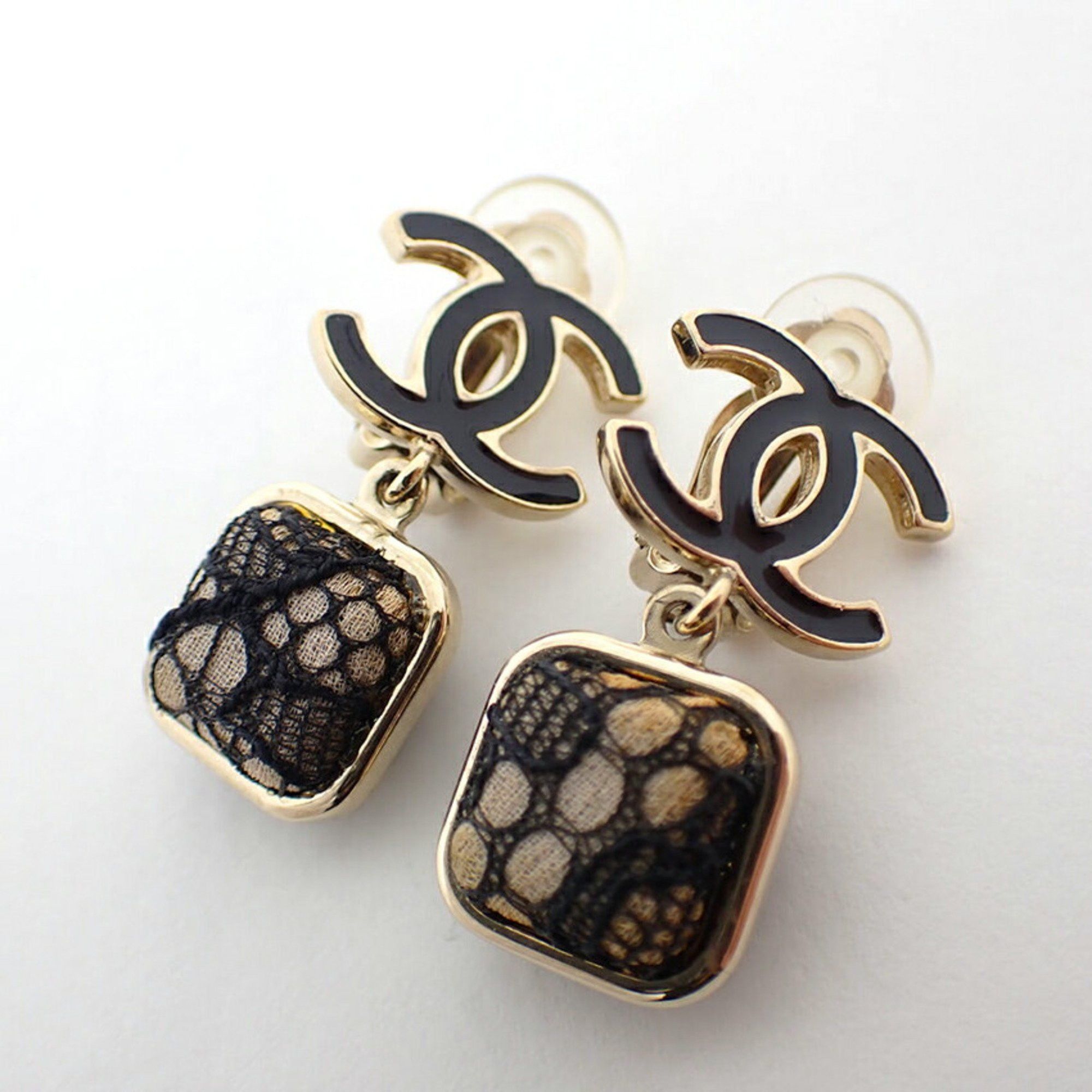 Chanel CHANEL Coco Mark Lace Earrings Size ONE SIZE - 8 Thumbnail